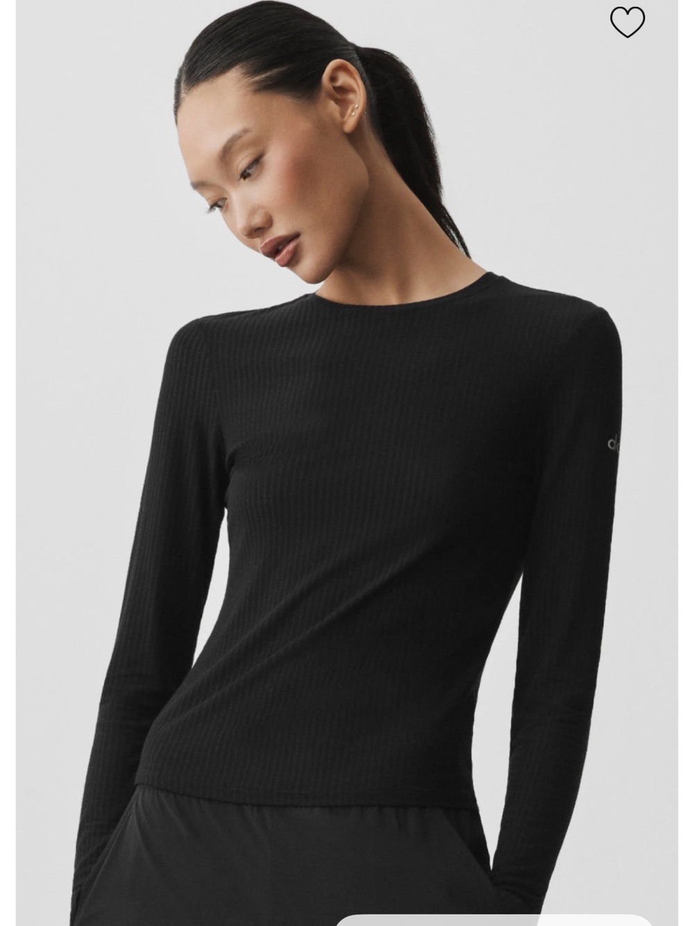 ALO ribbed Sea coast XS Black Ribbed Long Sleeve shirt Alo Yoga $74